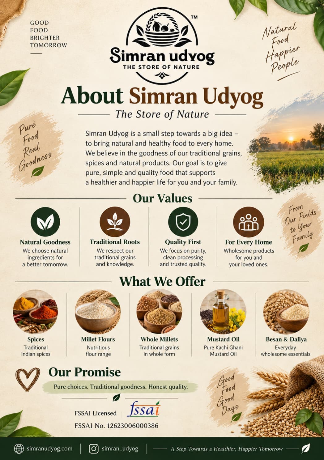 Simran Udyog natural food catalogue